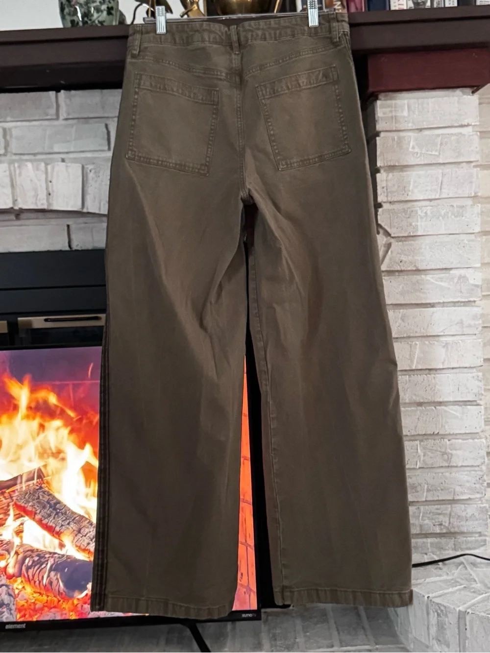 American Eagle × The Ziegler Sisters Stretch High-Waist Baggy Wide-Leg Pant 10L - Picture 4 of 8